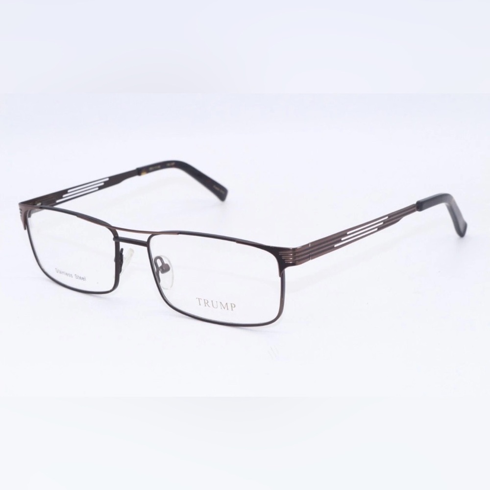 TRUMP DESIGNER EYEGLASSES BROWN/BRONZE 74-2 STAINLESS STEEL 58-17-145